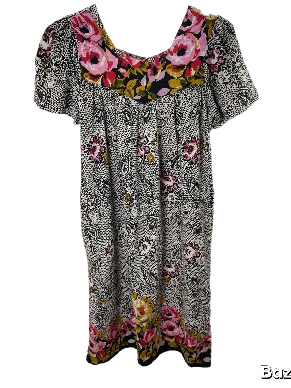 Vintage 100% Cotton Animal Print and Floral Muumuu Size Medium